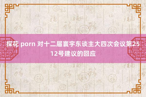 探花 porn 对十二届寰宇东谈主大四次会议第2512号建议的回应