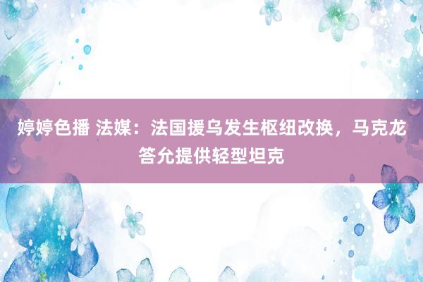 婷婷色播 法媒：法国援乌发生枢纽改换，马克龙答允提供轻型坦克
