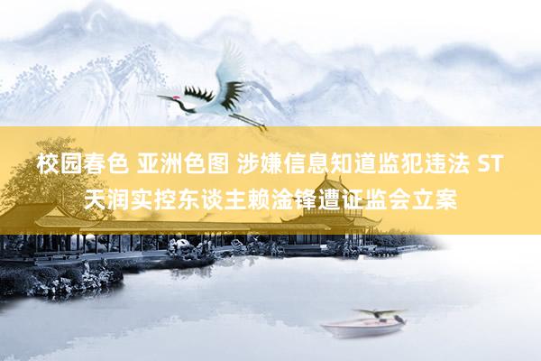 校园春色 亚洲色图 涉嫌信息知道监犯违法 ST天润实控东谈主赖淦锋遭证监会立案