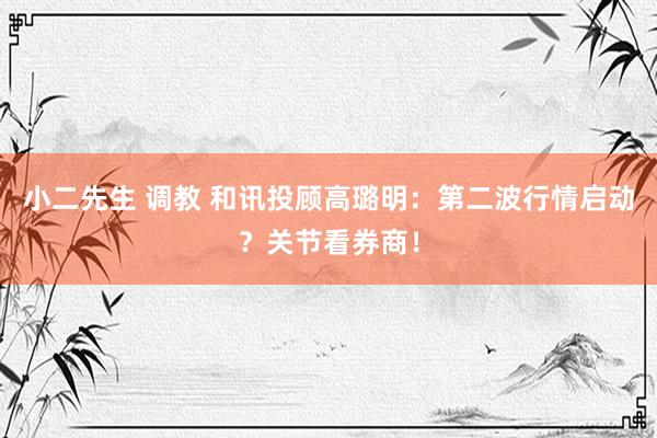 小二先生 调教 和讯投顾高璐明：第二波行情启动？关节看券商！