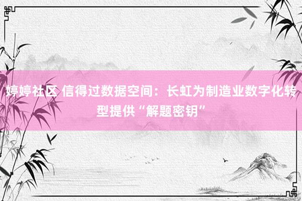 婷婷社区 信得过数据空间：长虹为制造业数字化转型提供“解题密钥”
